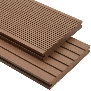 SWEIKO Wpc Solid Decking Boards with Accessories 20m2 2.2m Light Brown VDTD18555