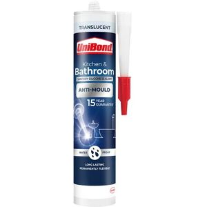 2707171 Anti-Mould Kitchen & Bathroom Sealant Cartridge Translucent 274g UNI2079323 - Unibond