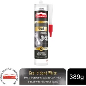 Unibond - Seal & Bond Sealant Cartridge Multi-Purpose Adhesive White, 389g