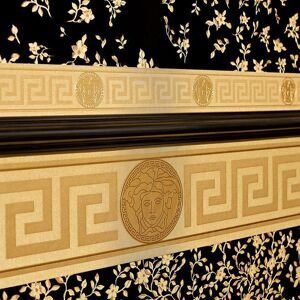 Wallpaper Border Gold Luxury Satin Modern Designer Greek Key - Versace