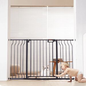 VEVOR Baby Gate, 29.5'-53' Extra Wide, 30' High, Dog Gate for Stairs Doorways and House, Easy Step Walk Thru Auto Close Child Gate Pet Security Gate with