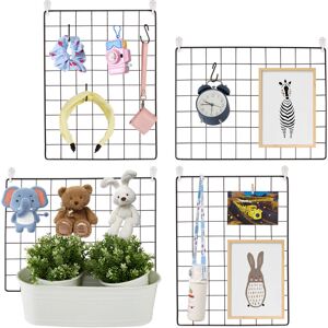 VEVOR Grid Wall Panels, 4 Packs Wire Wall Grid for Photo Pictures Display, Wall Storage Organizer Metal Grid Wall Panel for Home Office Decor with