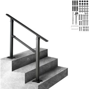 VEVOR Stair Handrail Railing, 914.4mm, 3 Steps Handrails for Outdoor, Carbon Steel and Metal Hand Rail with Installation Kit, 0-50 Degree Adjustable,