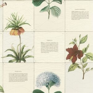 YOL Botanical Tile Effect Wallpaper Rasch Textured Vinyl Plant Flower Kitchen