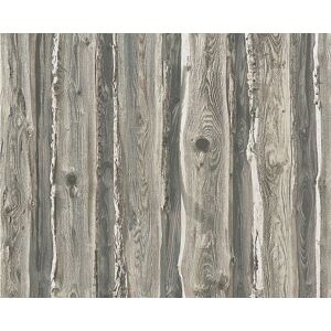 A.S. CREATIONS A.s.creations - Grey Beige Wood Wallpaper Realistic Wooden Effect Grain Panel Feature