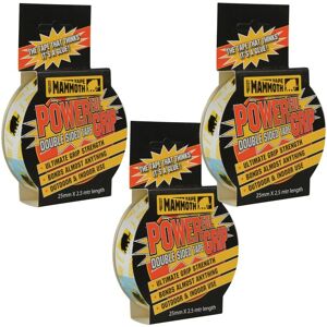 Everbuild - x3 25mm Mammoth Powerfull Grip Double Sided Tape Extra Strong 2.5m