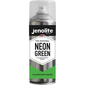 Jenolite - Green - 1 x 400ml Aerosol Fluorescent Spray Paint - Neon Green - Premium High Visibility Multi Surface Paint