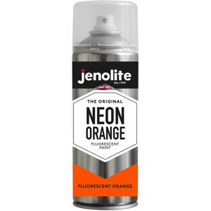 Orange - 1 x 400ml Aerosol Jenolite Fluorescent Spray Paint - Neon Orange - Premium High Visibility Multi Surface Paint