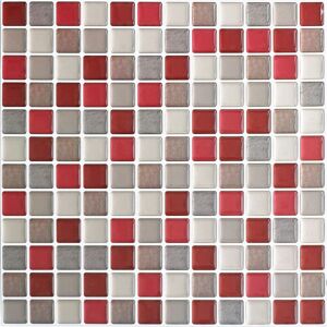 Memkey - 3D Mosaic Self Adhesive Wall Tiles Waterproof Self Adhesive 9.3' x 9.3' for Kitchen Bathroom 4 Pack