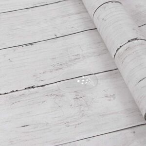 Linghhang - 40X300cm White Wood Furniture Adhesive Paper, Kitchen Furniture Adhesive Wallpaper, Vinyl Adhesive Self-Adhesive Paper for Waterproof