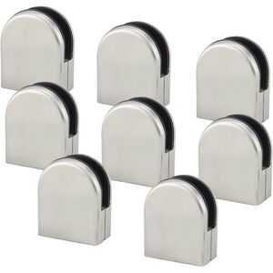 LINGHHANG 8PCS(8-10mm) Glass Clamp 304 Stainless Steel Glass Holder Clamp Bracket Flat Clip Handrail Window Balustrade Adjustable Staircase