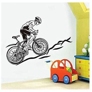 Alwaysh - Cycling Uphill Vinyl Wall Stickers Hard Work Bike Art Decals Removable Kids Room Wallpaper Decor58X80Cm