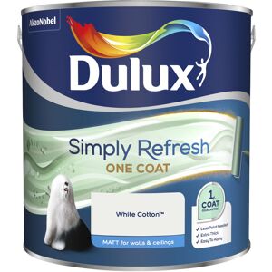 DULUX RETAIL Dulux Simply Refresh One Coat Matt Emulsion Paint - 2.5L - White Cotton