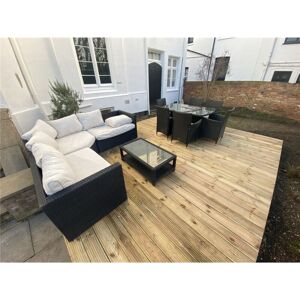 Marlborough - install included 1.8m x 5.4m (6ft x 18ft) Deluxe Wooden Decking Timber Kit - 6x2 Joists - 32mm Thick Strong Timber Decking Board