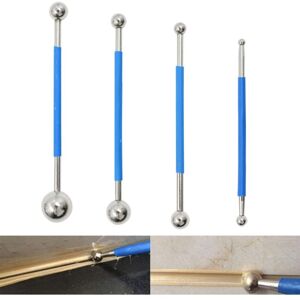 CSPARKV Tools Set - Joint Smoother Metal Ball Kit Professional Sealant Tool for Bathroom Edging, Kitchen, Clay Sculpture Decoration, Blue, 4 Pieces
