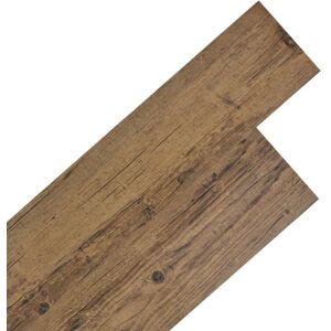 Self-adhesive PVC Flooring Planks 5.21 m 2 mm Walnut Brown vidaXL
