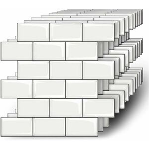 Dewdat - 10 Pieces 3D Tile Stickers Self Adhesive Bathroom Sticker Kitchen Wall Tile Sticker Waterproof and Moisture Resistant Dewdat - 10 Pieces 3D Tile Stickers Self Adhesive Bathroom Sticker Kitchen Wall Tile Sticker Waterproof and Moisture Resistant