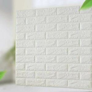 Dewdat - 10pcs 3D Tiles Brick Wall Sticker Waterproof Foam Self Adhesive Wallpaper, 3D Brick Wall Stickers, Removable Polyethylene Foam Self Adhesive Dewdat - 10pcs 3D Tiles Brick Wall Sticker Waterproof Foam Self Adhesive Wallpaper, 3D Brick Wall Stickers, Removable Polyethylene Foam Self Adhesive