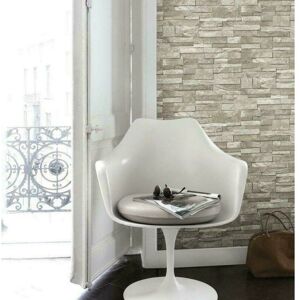 Grandeco - Stone Sandstone Beige Brick Slate 3D Realistic Vinyl Wallpaper A17203 Grandeco - Stone Sandstone Beige Brick Slate 3D Realistic Vinyl Wallpaper A17203