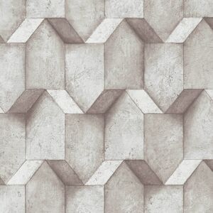 3D wallcovering wall Profhome 388273 hot embossed non-woven wallpaper textured with geometric shapes matt beige grey 5.33 m2 3D wallcovering wall Profhome 388273 hot embossed non-woven wallpaper textured with geometric shapes matt beige grey 5.33 m2
