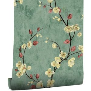 BEIJIYI 44cm x 1000cm Floral Leaf Self-Adhesive Wallpaper, Vintage Removable PVC Wallpaper, Waterproof Film for Furniture, Living Room, Bathroom, Bedroom, BEIJIYI 44cm x 1000cm Floral Leaf Self-Adhesive Wallpaper, Vintage Removable PVC Wallpaper, Waterproof Film for Furniture, Living Room, Bathroom, Bedroom,
