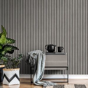 Casa Acoustic Slat Wall Panel 2.4m x 0.6m - Grey Casa Acoustic Slat Wall Panel 2.4m x 0.6m - Grey