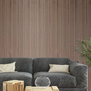 Casa - Acoustic Slat Wall Panel 2.4m x 0.6m - Walnut - Walnut Casa - Acoustic Slat Wall Panel 2.4m x 0.6m - Walnut - Walnut