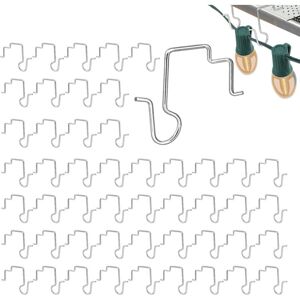 Alwaysh - Outdoor String Light Hooks, Christmas Light Hooks, 50 Stainless Steel Hanging Hooks, Holiday Light Clip for Gutters Alwaysh - Outdoor String Light Hooks, Christmas Light Hooks, 50 Stainless Steel Hanging Hooks, Holiday Light Clip for Gutters