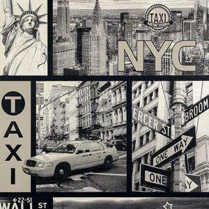A.S. CREATIONS A.s.creations - as Creation New York Taxi Streets Wallpaper Black White Textured Blown Vinyl A.S. CREATIONS A.s.creations - as Creation New York Taxi Streets Wallpaper Black White Textured Blown Vinyl
