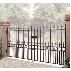 Cannock Gates - Balmoral Premium Range Spear Top Low Double Driveway Gate - Solid Steel - Fits Gap of 2134 mm x 1168 mm High - Primed Cannock Gates - Balmoral Premium Range Spear Top Low Double Driveway Gate - Solid Steel - Fits Gap of 2134 mm x 1168 mm High - Primed