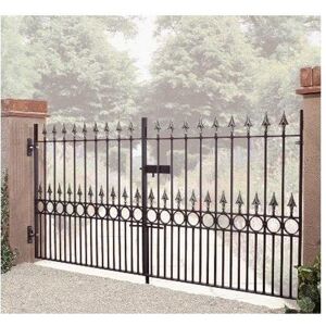 Cannock Gates - Balmoral Premium Range Spear Top Low Double Driveway Gate - Solid Steel - Fits Gap of 3658 mm x 1168 mm High - Primed Cannock Gates - Balmoral Premium Range Spear Top Low Double Driveway Gate - Solid Steel - Fits Gap of 3658 mm x 1168 mm High - Primed