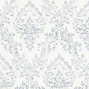 Profhome - Baroque wallcovering wall 306591 textile wallpaper textured baroque style shiny silver white 5.33 m2 (57 ft2) Profhome - Baroque wallcovering wall 306591 textile wallpaper textured baroque style shiny silver white 5.33 m2 (57 ft2)