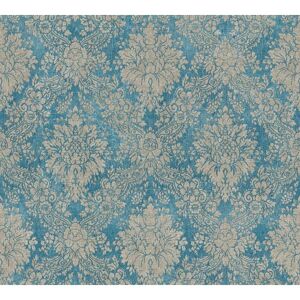 Profhome - Baroque wallcovering wall 336075 hot embossed non-woven wallpaper smooth baroque style matt turquoise pastel blue grey beige 5.33 m2 (57 Profhome - Baroque wallcovering wall 336075 hot embossed non-woven wallpaper smooth baroque style matt turquoise pastel blue grey beige 5.33 m2 (57
