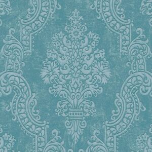 Baroque wallcovering wall Profhome 397654 non-woven wallpaper textured with ornaments shimmering blue turquoise 5.33 m2 Baroque wallcovering wall Profhome 397654 non-woven wallpaper textured with ornaments shimmering blue turquoise 5.33 m2