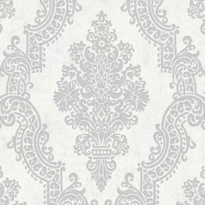 Profhome - Baroque wallcovering wall 397655 non-woven wallpaper textured with ornaments shimmering white grey 5.33 m2 Profhome - Baroque wallcovering wall 397655 non-woven wallpaper textured with ornaments shimmering white grey 5.33 m2