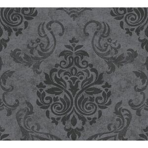 Profhome - Baroque wallcovering wall 953723 non-woven wallpaper slightly textured baroque style shimmering anthracite graphite black grey 5.33 m2 (57 Profhome - Baroque wallcovering wall 953723 non-woven wallpaper slightly textured baroque style shimmering anthracite graphite black grey 5.33 m2 (57