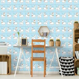 Belgravia Decor - Belgravia Llama Rama Cartoon Sky Blue Childrens Bedroom Nursery Wallpaper 9730 Belgravia Decor - Belgravia Llama Rama Cartoon Sky Blue Childrens Bedroom Nursery Wallpaper 9730