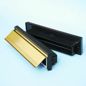 Stormguard - Sleeved LetterBox Internal & External Gold Plate Cover Set pvc or Wooden Door Stormguard - Sleeved LetterBox Internal & External Gold Plate Cover Set pvc or Wooden Door