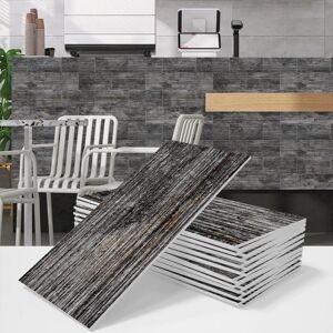 CCYKXA 16 Pieces Decorative Tile Stickers, Vintage Self-Adhesive Tile Stickers Wood Grain PVC Floor Covering for Bathroom and Kitchen 10x20CM CCYKXA 16 Pieces Decorative Tile Stickers, Vintage Self-Adhesive Tile Stickers Wood Grain PVC Floor Covering for Bathroom and Kitchen 10x20CM