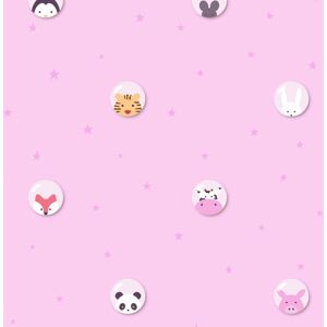 Profhome - Children wallpaper wall 381432 non-woven wallpaper slightly textured with pattern for kids matt pink white yellow black 5.33 m2 (57 ft2) Profhome - Children wallpaper wall 381432 non-woven wallpaper slightly textured with pattern for kids matt pink white yellow black 5.33 m2 (57 ft2)