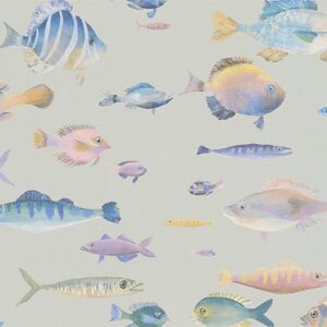 Profhome - Children wallpaper wall 396964 hot embossed non-woven wallpaper slightly textured with animal pattern matt grey violet yellow blue 5.33 m2 Profhome - Children wallpaper wall 396964 hot embossed non-woven wallpaper slightly textured with animal pattern matt grey violet yellow blue 5.33 m2