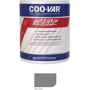 Coo-var - CooVar Suregrip Anti Slip Floor Paint - Light Grey - 2.5 Litre Coo-var - CooVar Suregrip Anti Slip Floor Paint - Light Grey - 2.5 Litre