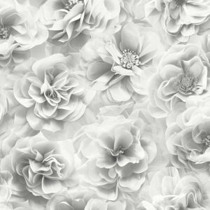 Debona - Bloom Silver Wallpaper Floral Rose Glamorous Stylish Feature Wall Debona - Bloom Silver Wallpaper Floral Rose Glamorous Stylish Feature Wall