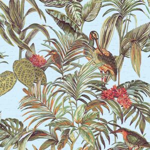 Design Id - Duck Egg Blue Tropical Wallpaper Birds Palm Textured Green Paste the Wall Vinyl Design Id - Duck Egg Blue Tropical Wallpaper Birds Palm Textured Green Paste the Wall Vinyl