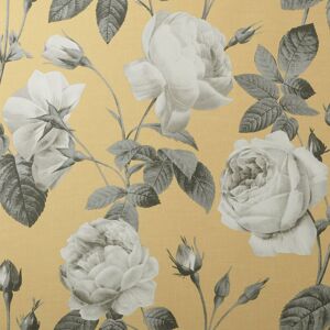 Crown - Eden Floral Mustard Wallpaper Textured Vinyl White Grey Crown - Eden Floral Mustard Wallpaper Textured Vinyl White Grey