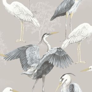 Rasch - Design Library Grey Stork Heron Greige Natural Birds Nature Wallpaper Rasch - Design Library Grey Stork Heron Greige Natural Birds Nature Wallpaper