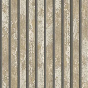 Fine Decor - Carbon Oxidize Natural Wallpaper Wood Panel Metallic Feature Wall Fine Decor - Carbon Oxidize Natural Wallpaper Wood Panel Metallic Feature Wall