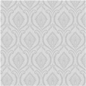 Fine Decor Crown Estelle Damask Grey Wallpaper Textured Paste The Paper Fine Decor Crown Estelle Damask Grey Wallpaper Textured Paste The Paper