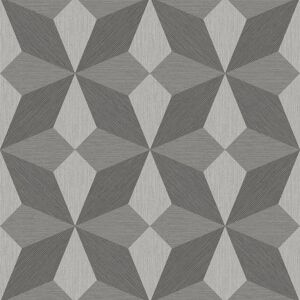 FINE DECOR Linear Diamond Geometric Wallpaper Metallic Grey Vintage Retro Paste Wall Vinyl FINE DECOR Linear Diamond Geometric Wallpaper Metallic Grey Vintage Retro Paste Wall Vinyl