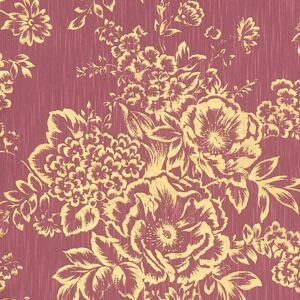 Profhome - Flowers wallcovering wall 306576 textile wallpaper textured with floral pattern shiny gold red 5.33 m2 (57 ft2) Profhome - Flowers wallcovering wall 306576 textile wallpaper textured with floral pattern shiny gold red 5.33 m2 (57 ft2)